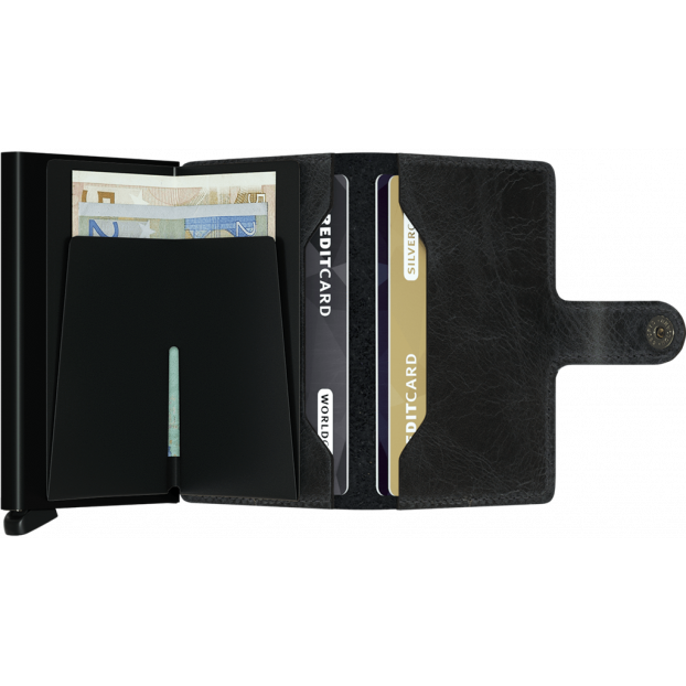 Secrid MV - CUIR DE VACHETTE - NOIR secrid miniwallet vintage porte cartes Porte-cartes