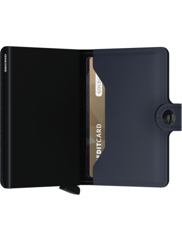 Secrid MM - CUIR DE VACHETTE - BLEU NUI secrid miniwallet porte cartes rfid Porte-cartes