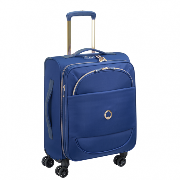 Delsey 2018803 - POLYESTER 450D - BLEU  MONTROUGE - VALISE TROLLEY CABINE SLIM EXTENSIBLE 4 DOUBLES ROUES 55 CM Bagages cabine
