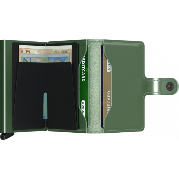 Secrid MME - ALUMINIUM/CUIR - GREEN secrid miniwallet porte-cartes rfid Porte-cartes