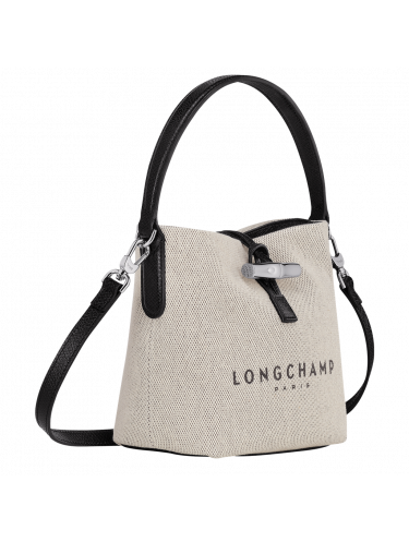 Longchamp 10159/HSG - COTON/CUIR - ÉCRU -  longchamp roseau essential toile seau s Sac porté travers