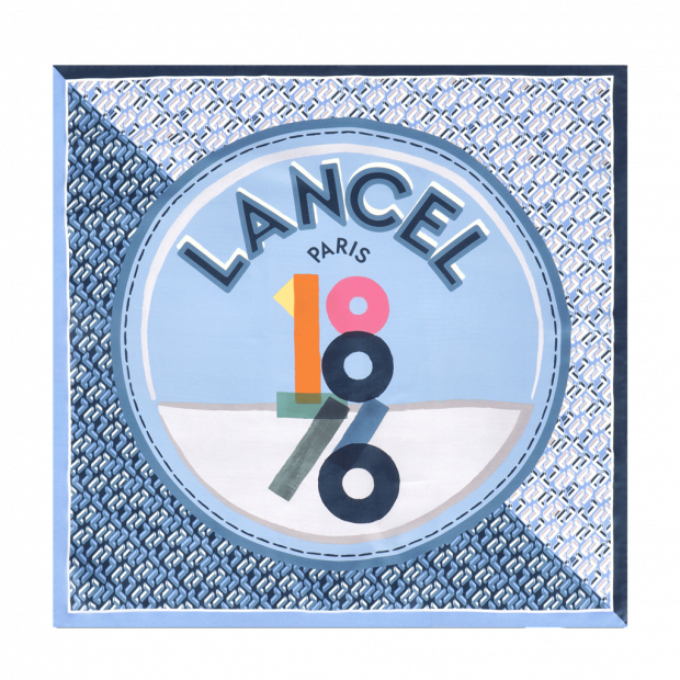 Lancel A11940 - SOIE - MCO DENIM - W6TU Lancel-Lancelgram-carré de soie 70cm Foulards/Etoles