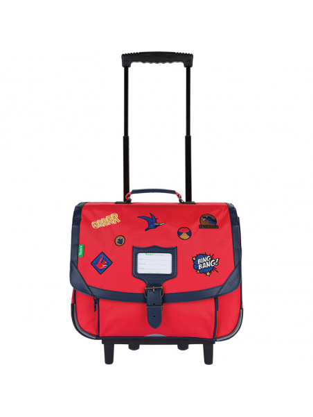 Tann's 421 - POLYESTER/CUIR - MAE ROUGE CartableTrolley 38 cm Scolaire