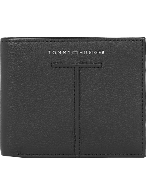 Tommy Hilfiger AM10611 - CUIR DE VACHETTE - NOI tommy hilfiger-th central-porte cartes/monnaie Portefeuilles