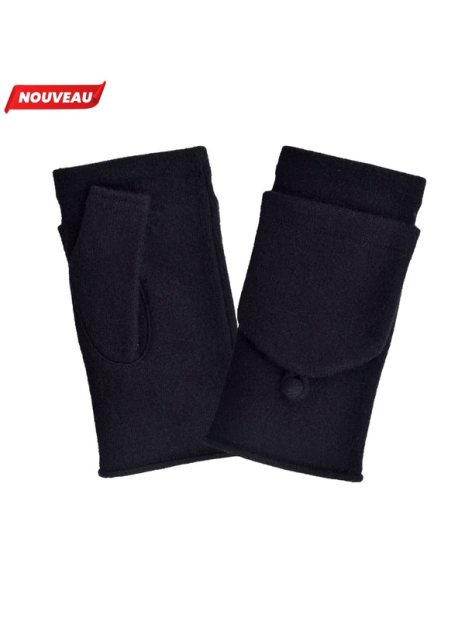 Glove Story 31155NF - LAINE - NOIR - 100 glove story-laine-mitaine capuche Gants