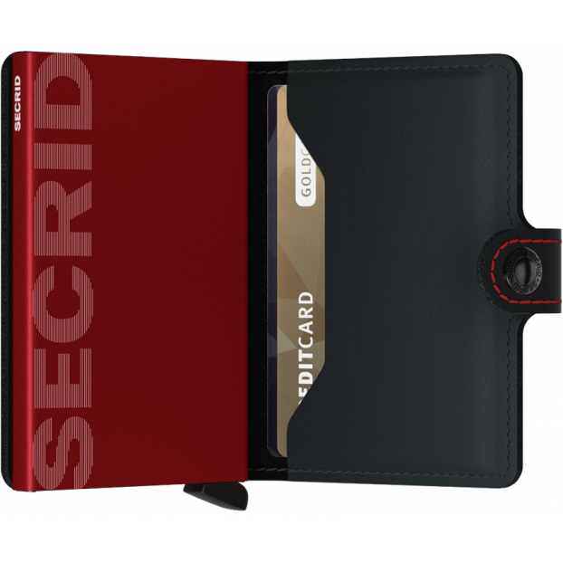 Secrid MM - CUIR DE VACHETTE - BLACK/RE secrid miniwallet porte cartes rfid Porte-cartes