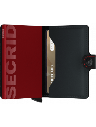 Secrid MM - CUIR DE VACHETTE - BLACK/RE secrid miniwallet porte cartes rfid Porte-cartes