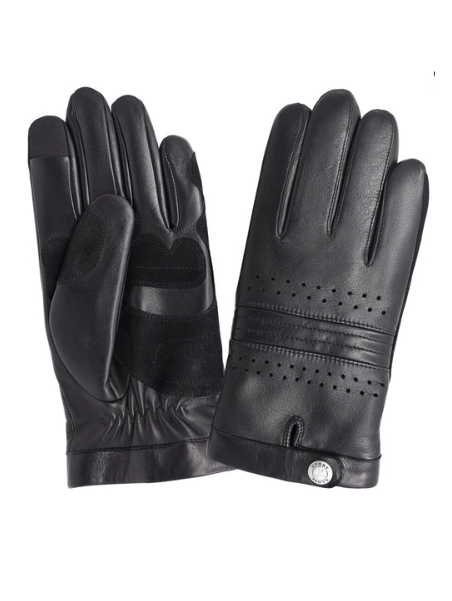 Glove Story 60015M - CUIR D'AGNEAU - NOIR -  glove story-ganst cuir vélo-gants homme Gants