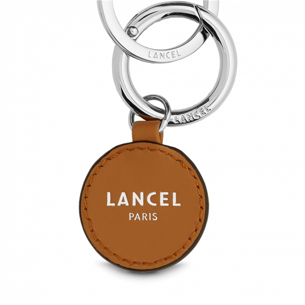 Lancel A10396 - METAL/CUIR - CAMEL - 20 lancel charms base tag cuir Porte-clés