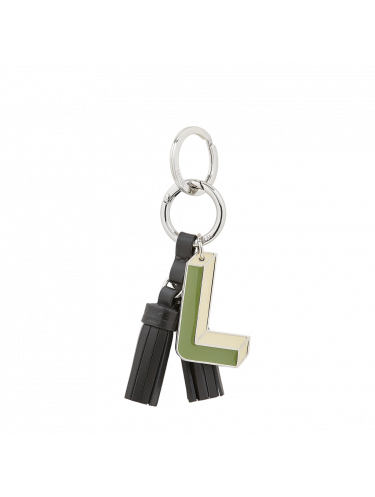 Lancel A10622 - METAL/CUIR - OLIVE/NOIR lancel porte-clés mini pompon Porte-clés